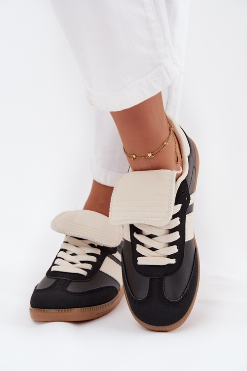 Nízké Dámské Tenisky S Otočeným Jazykem Černé Ardira