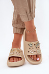 Dámské Pěnové Pantofle S Příšivkami Béžové Vinceza 76055