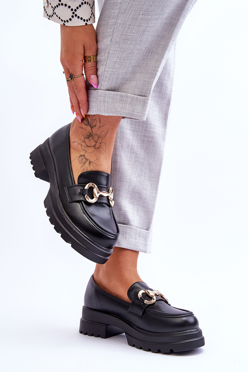 Kožené sklzy -Dámske mokasíry Čierna alba