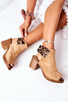 Semišové Sandály Na Baru Lu Boo Camel Leopard