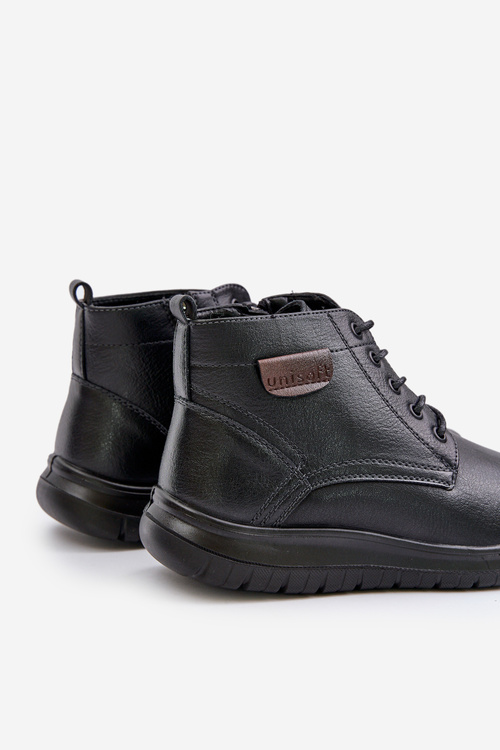 Pánské zateplené boty na zip šněrovací černé Hlimena