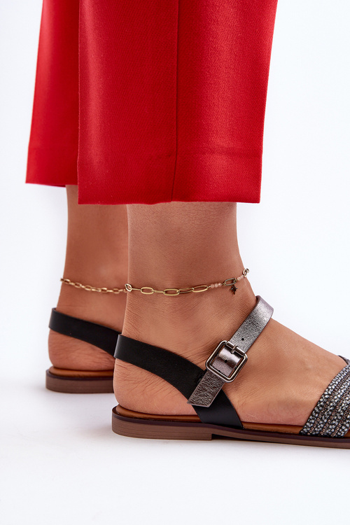 Dámské Ploché Sandály S.Barski MY923 Černé