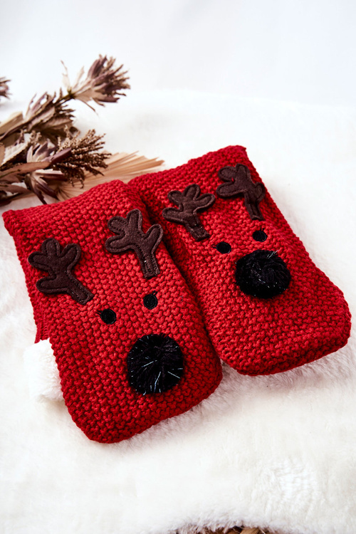 Vánoční dlouhé ponožky Sobi Červené