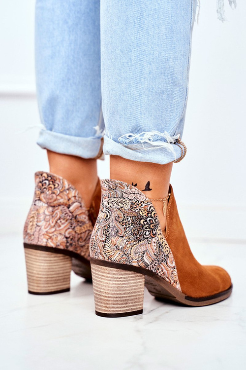 Dámské Kožené Boty Na Podpatku Maciejka Camel 04492-29