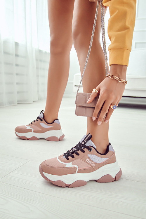 Dámské Sneakers Sportovní Obuv Big Star JJ274577 Růžová