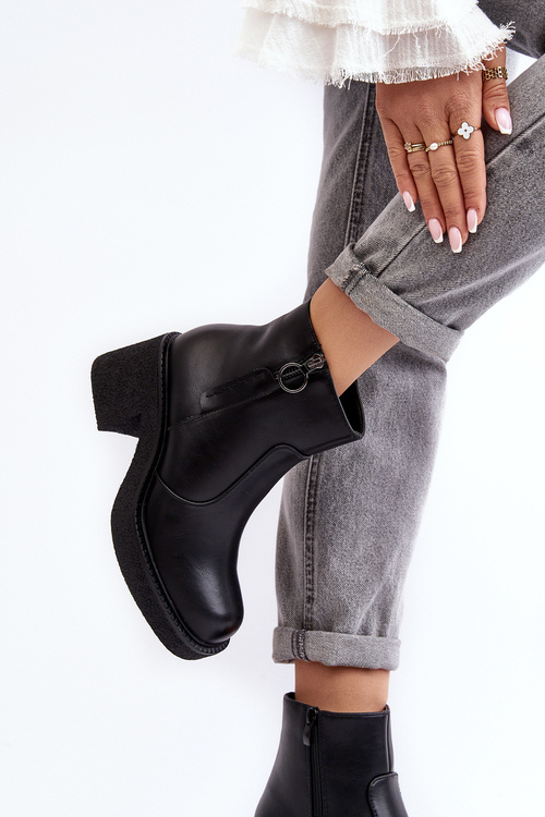 Dámské Zip Boty Černé Romella