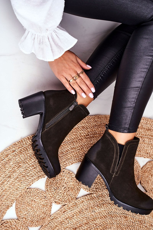 Dámské Kotníkové Boty Na Podpatku Khaki Veronica