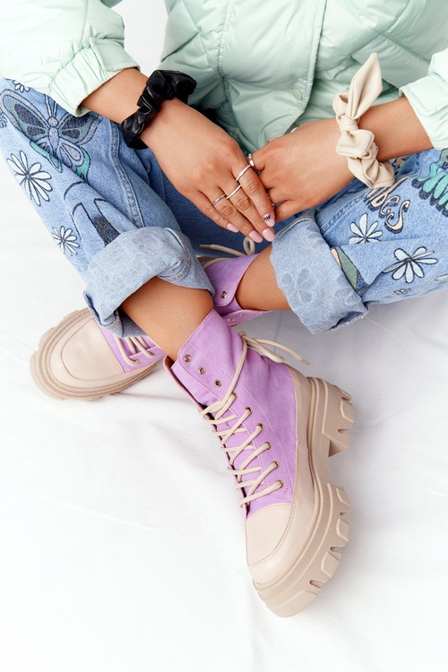 Semišové topánky lewski topánky 3007-0 fialové