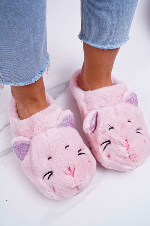 Dámské pantofle kočka s ušima růžové Sleppyhead
