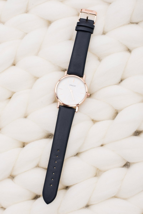 Elegant Leather Navy Women Ernest Watch