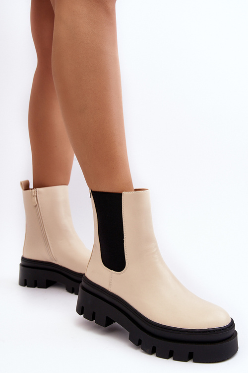 Kůže Botky Workery Bežové Loretta