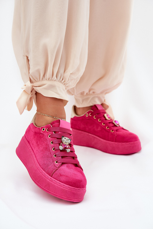 Dámske sneakersy na platforme s medvedíkom Fuchsie Vailina