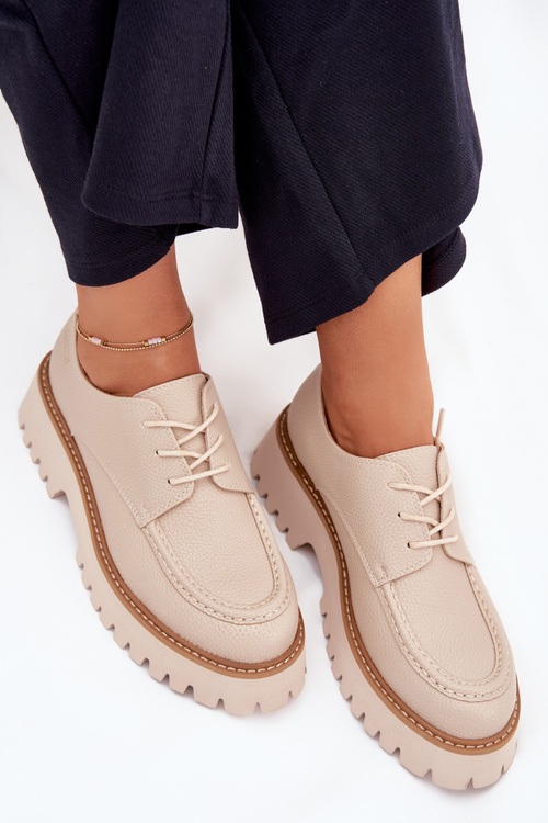 Dámske Mokasíny S Šnurovaním Big Star NN274053 Béžové