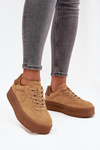 Dámske tenisky na platforme Panterka Big Star SS274762 Camel