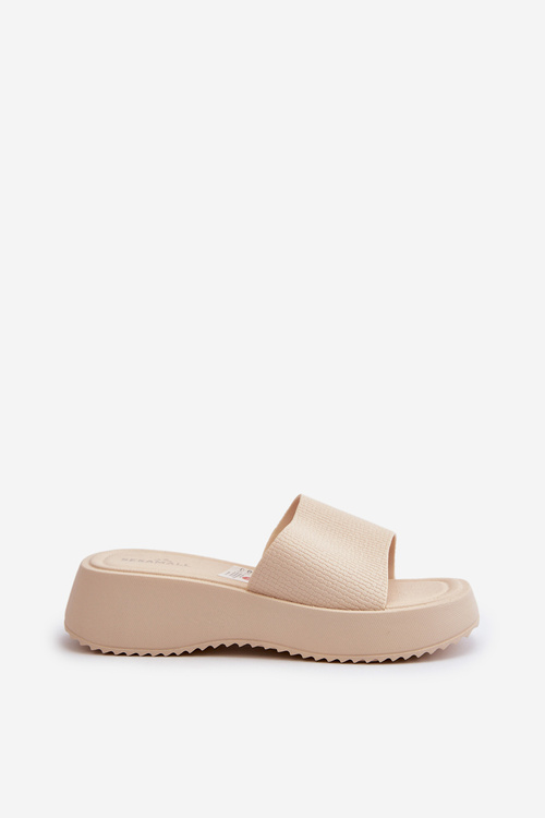Dámské sandály na platformě a klíně v béžové barvě Vimarils