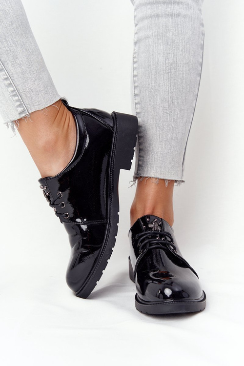 Dámské Lakované Boty Oxfordky S.Barski 309 Černé