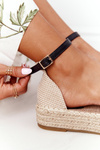 Krajkové Espadrilky Na Pletené Platformě Černé Larisa