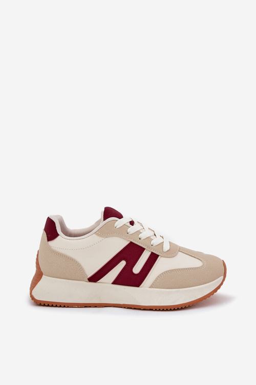 Dámské Sportovní Boty Na Platformě Béžovo-Červené Emidi