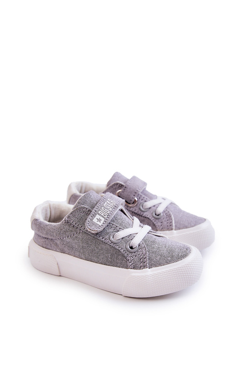 Dětské nízké tenisky na suchý zip BIG STAR JJ374107 Šedé