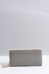 Dámska peňaženka šedá veľká lakovaná zlatý zámok