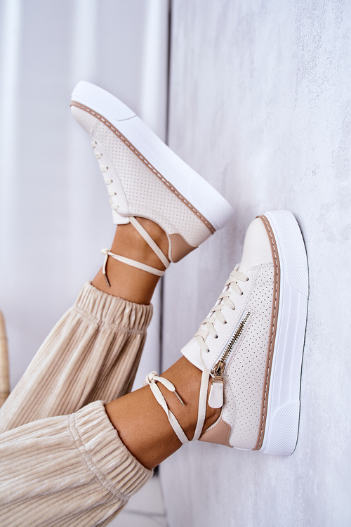 Športové topánky na platforme Louisa Beige