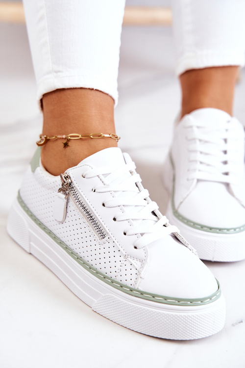 Športové topánky na bielej a zelenej platforme Louisa