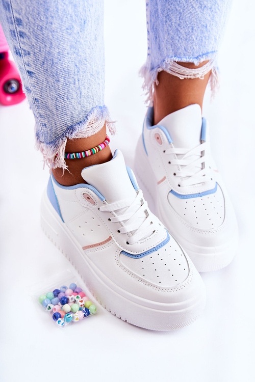 Ženské zviazané športové topánky Biele a modrá Manila