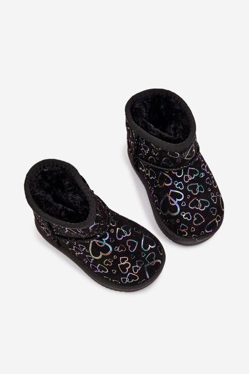 Dětské sněhule Černé srdíčka Calivine