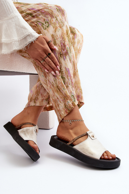 Kožené dámské žabky Zazoo 2659/005 stříbrné