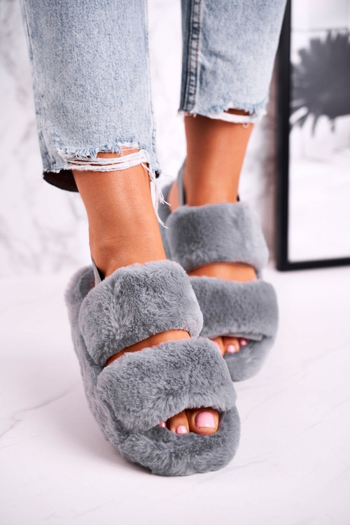 Dámska papci na platforme Grey Cotton Candy