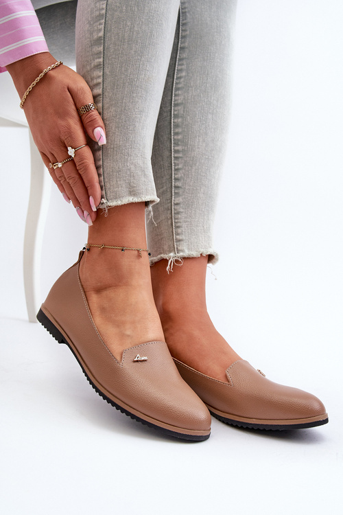 Dámske hnedé mokasíny na plochej podrážke Enzla