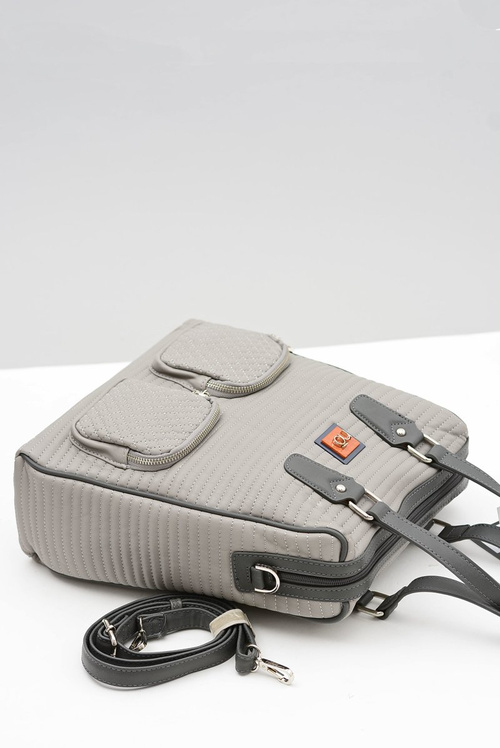 Damska Duża Pikowana Szara Torba Nobo