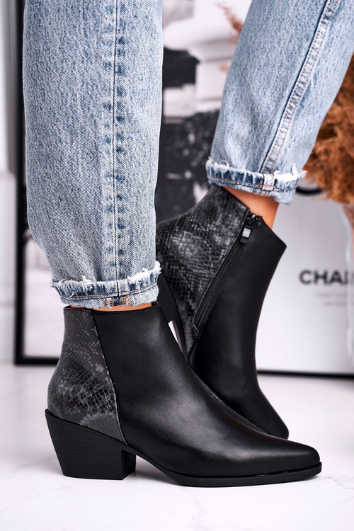 Dámske teplé čierne topánky