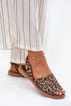 Zazoo 40327 Kožené Nazouvací Sandály Leopardí
