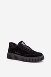 Kožené dámske sneakersy zateplené kožúškom čierne Lee Cooper LCJ-24-01-2973