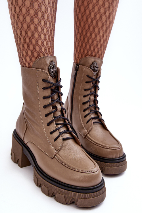 Dámske kožené izolované topánky Lemar Brown Rehin