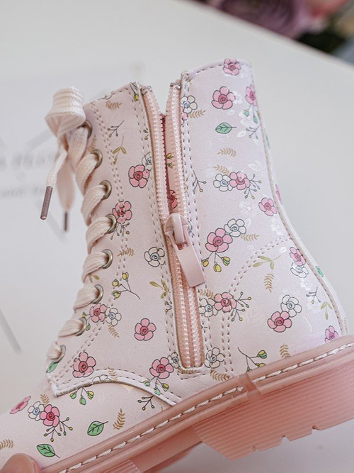 Dětské zateplené boty na zip Růžové Dolida