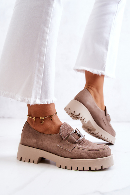 Módní semišové mokasíny Tmavě béžová Rayhan