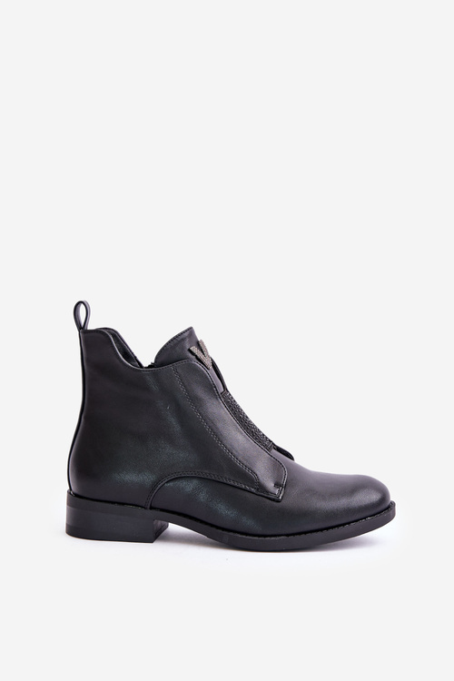 Nízke Dámske Čižmy Na Plochéj Päte Zateplené Čierne S.Barski HY42-119 Čierne