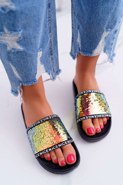 Dámské žabky duhově Gold Nice