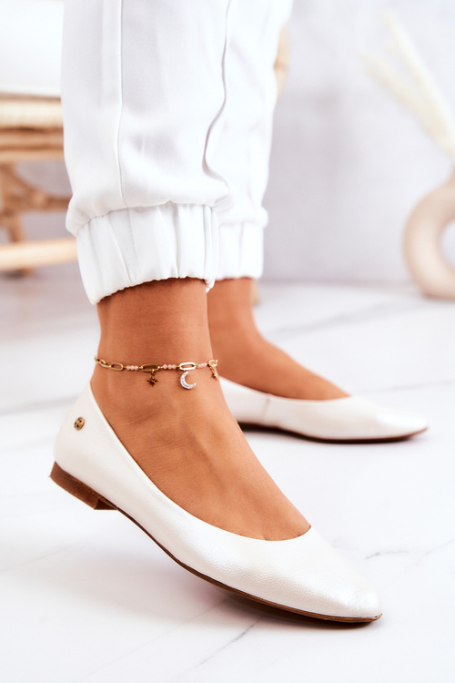 Dámské kožené baleríny Maciejka 04100-26 Světle béžová