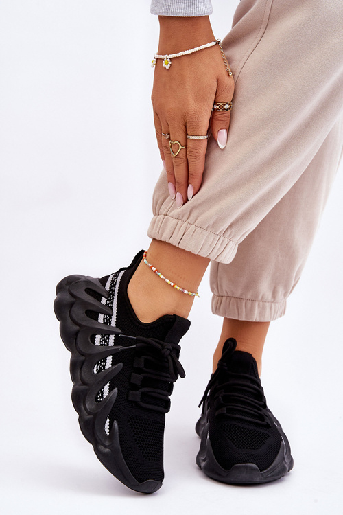 Dámske módne čierne ponožky tenisky daxo