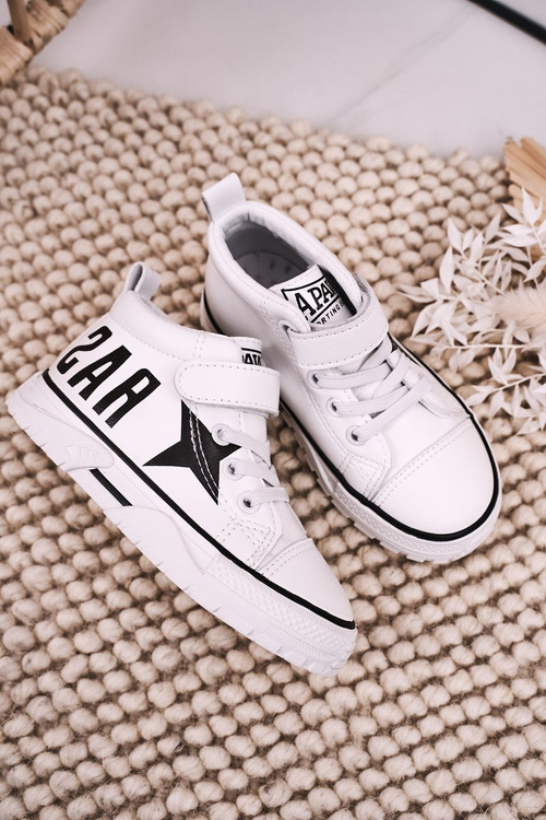 Detské tenisky s vysokým suchým zipsom biele Sparky