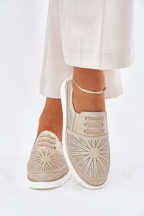 Dámské Polobotky Nazouvací S Děrováním Zlaté Azethia