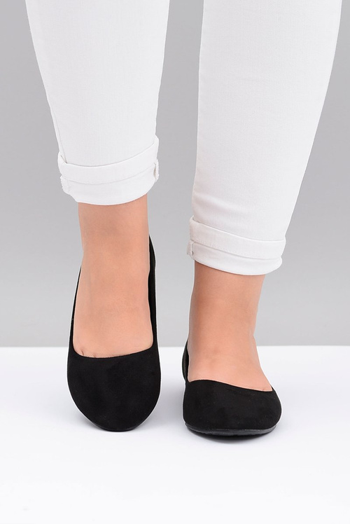 Čierne ženské baleríny semišové buenos