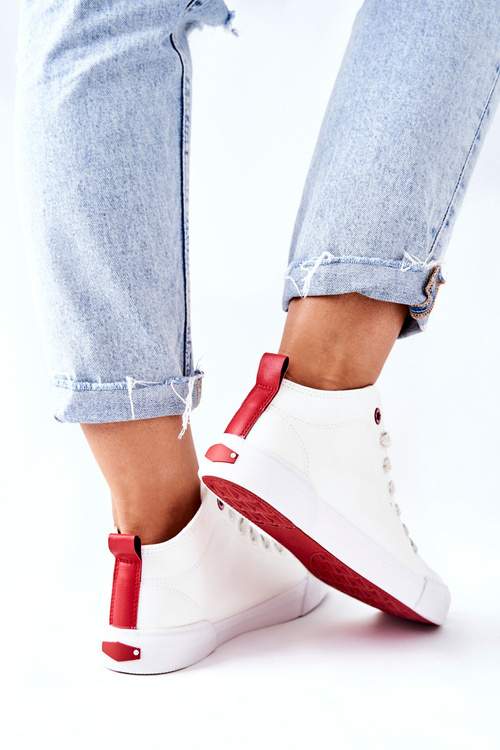 Dámske vysoké tenisky krížové džínsy II2R4033C biele