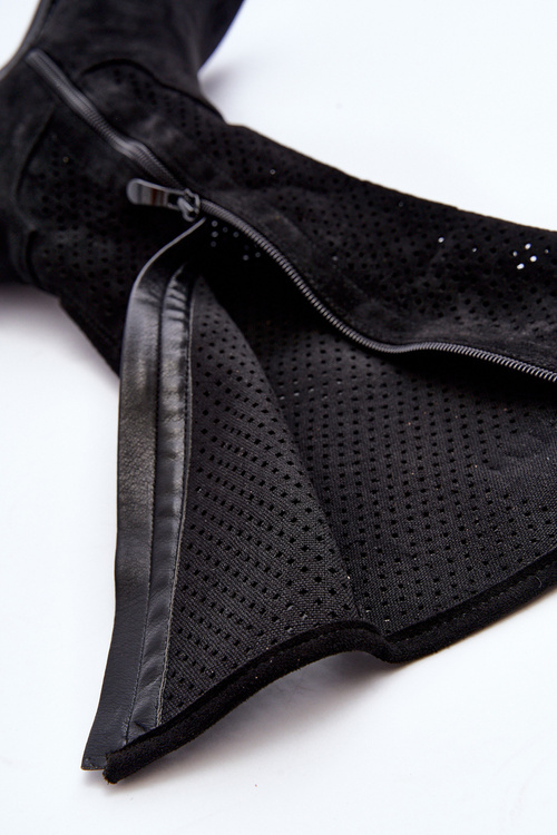 S.Barski HY66-139 Čierne dámske čipkované topánky