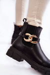 Dámské teplé boty s ozdobou černé Ruth