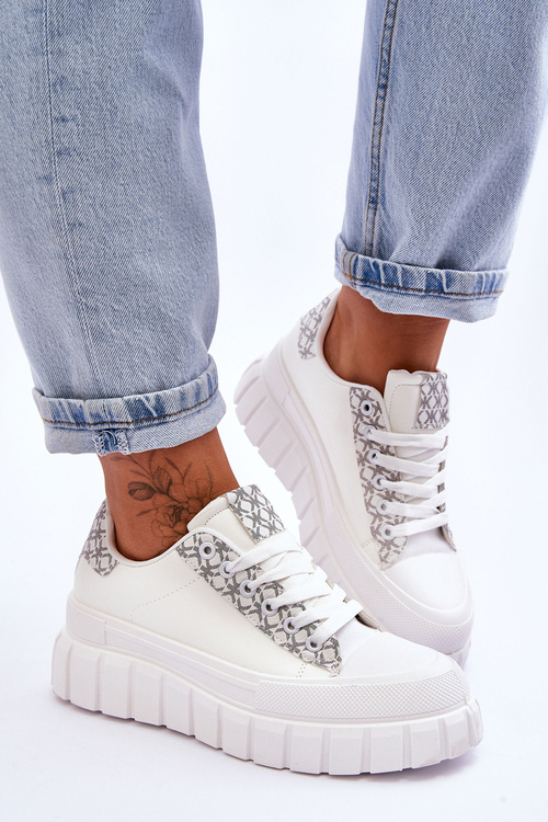 Dámské kožené tenisky na platformě bílé Alison