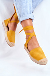 Dámské Espadrilky Šněrované Žluté Bonjour
